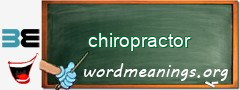 WordMeaning blackboard for chiropractor